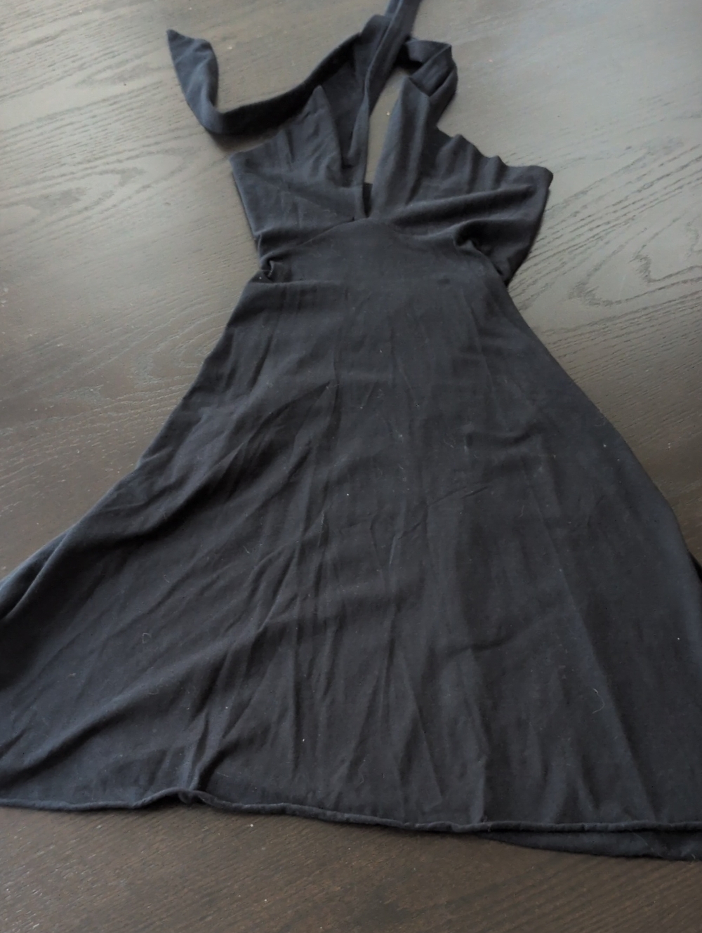 American Apparel Black Multi-way Fit & Flare Dress